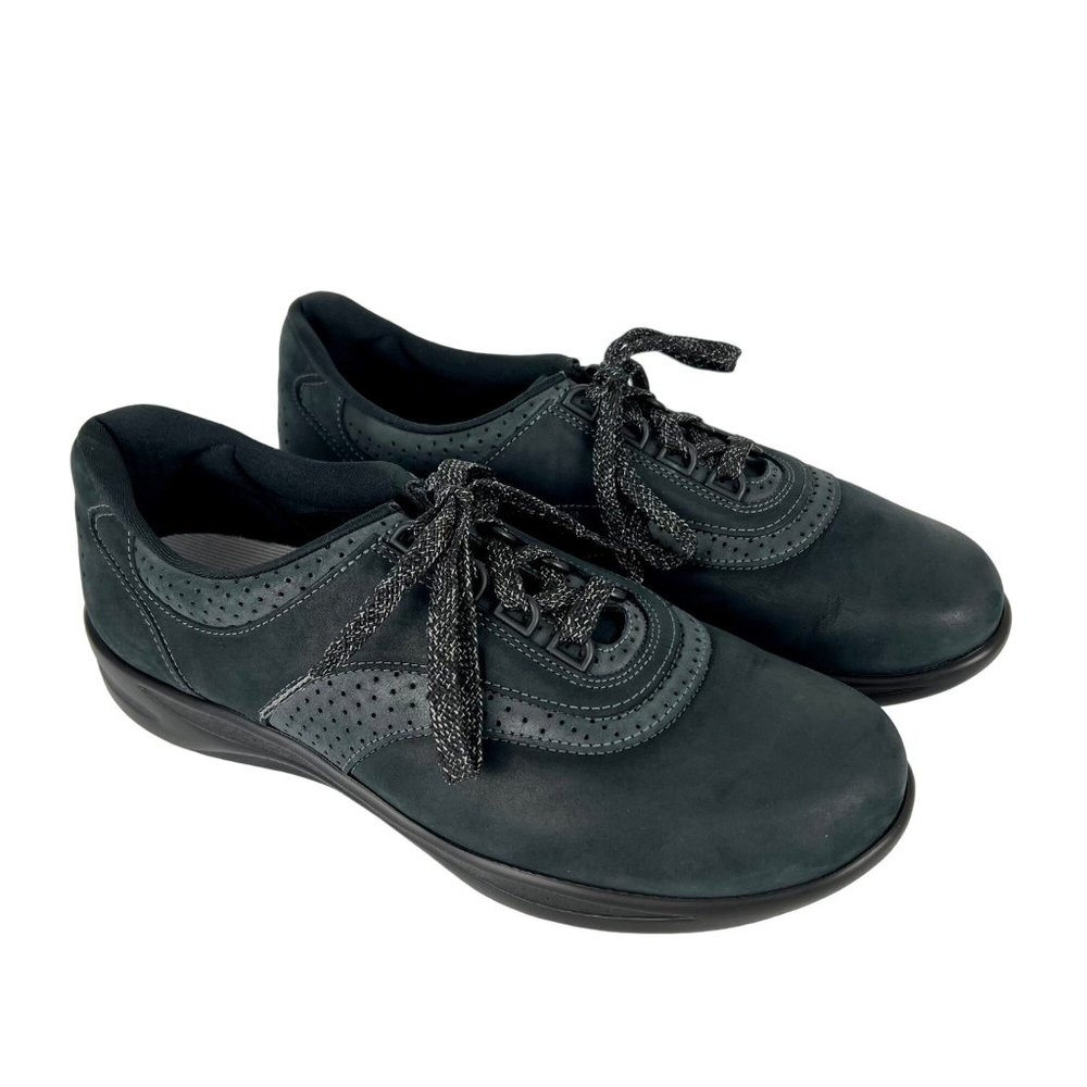 SAS Walk Easy Womens Narrow IndigoLeather Sneaker Walking Comfort Shoes size 10N